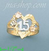 14K Gold 3Color Dia-Cut Ring - Click Image to Close