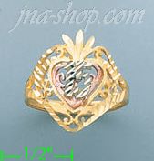 14K Gold 3Color Dia-Cut Ring - Click Image to Close