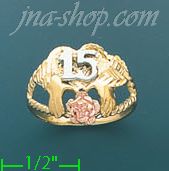 14K Gold 3Color Dia-Cut Ring - Click Image to Close