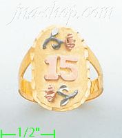 14K Gold 3Color Dia-Cut Ring - Click Image to Close