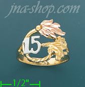 14K Gold 3Color Dia-Cut Ring - Click Image to Close