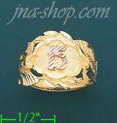 14K Gold 3Color Dia-Cut Ring - Click Image to Close