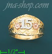 14K Gold 3Color Dia-Cut Ring - Click Image to Close