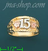 14K Gold 3Color Dia-Cut Ring - Click Image to Close