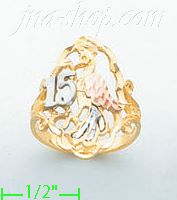 14K Gold 3Color Dia-Cut Ring - Click Image to Close