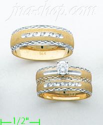 2-Tone 14K Gold Couple's Rings - Click Image to Close