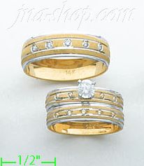 2-Tone 14K Gold Couple's Rings - Click Image to Close