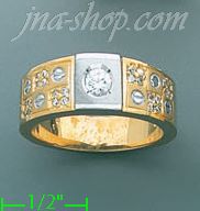 14K Gold CZ Wedding Set Ring - Click Image to Close