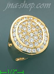 14K Gold High Polished Men's CZ Ring - Click Image to Close