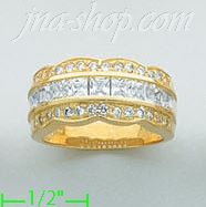 14K Gold High Polished Ladies' CZ Ring - Click Image to Close