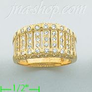 14K Gold High Polished Ladies' CZ Ring - Click Image to Close