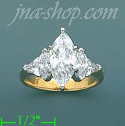 14K Gold High Polished Ladies' CZ Ring - Click Image to Close