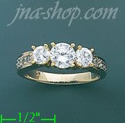 14K Gold High Polished Ladies' CZ Ring - Click Image to Close