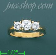 14K Gold High Polished Ladies' CZ Ring - Click Image to Close