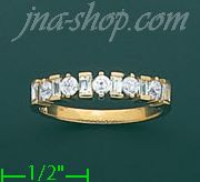 14K Gold High Polished Ladies' CZ Ring - Click Image to Close