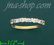 14K Gold High Polished Ladies' CZ Ring - Click Image to Close