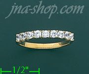 14K Gold High Polished Ladies' CZ Ring - Click Image to Close