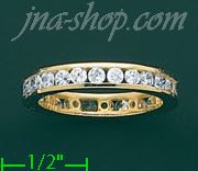 14K Gold High Polished Ladies' CZ Ring - Click Image to Close