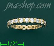 14K Gold High Polished Ladies' CZ Ring - Click Image to Close