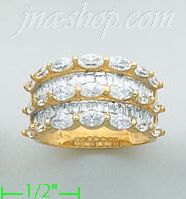 14K Gold High Polished Ladies' CZ Ring - Click Image to Close