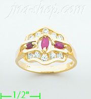 14K Gold Gemstone Ring - Click Image to Close