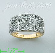 14K Gold Fancy CZ & Thumb Ring - Click Image to Close