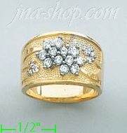 14K Gold Fancy CZ & Thumb Ring - Click Image to Close