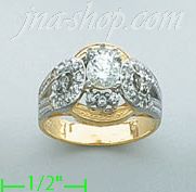 14K Gold Fancy CZ & Thumb Ring - Click Image to Close