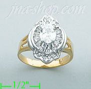 14K Gold Fancy CZ & Thumb Ring - Click Image to Close