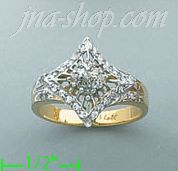 14K Gold Fancy CZ & Thumb Ring - Click Image to Close