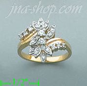 14K Gold Fancy CZ & Thumb Ring - Click Image to Close