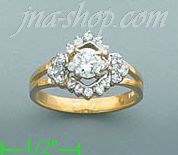 14K Gold Fancy CZ & Thumb Ring - Click Image to Close