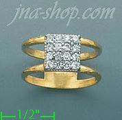 14K Gold Fancy CZ & Thumb Ring - Click Image to Close