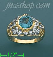 14K Gold Fancy CZ & Thumb Ring - Click Image to Close