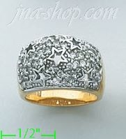 14K Gold Fancy CZ & Thumb Ring - Click Image to Close