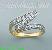 14K Gold Fancy CZ Ring - Click Image to Close