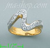 14K Gold Fancy CZ Ring - Click Image to Close