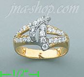 14K Gold Fancy CZ Ring - Click Image to Close