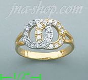 14K Gold Fancy CZ Ring - Click Image to Close