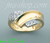 14K Gold Fancy CZ Ring - Click Image to Close