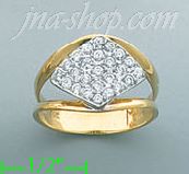 14K Gold Fancy CZ Ring - Click Image to Close