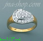 14K Gold Fancy CZ Ring - Click Image to Close