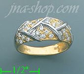 14K Gold Fancy CZ Ring - Click Image to Close