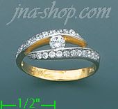 14K Gold Fancy CZ Ring - Click Image to Close