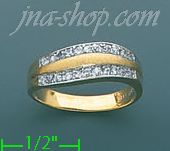 14K Gold Fancy CZ Ring - Click Image to Close