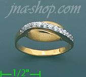 14K Gold Fancy CZ Ring - Click Image to Close