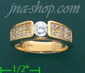 14K Gold Fancy CZ Ring - Click Image to Close