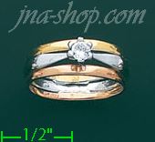 14K Gold Fancy CZ Ring - Click Image to Close