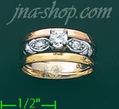 14K Gold Fancy CZ Ring - Click Image to Close