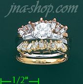 14K Gold Fancy CZ Ring - Click Image to Close